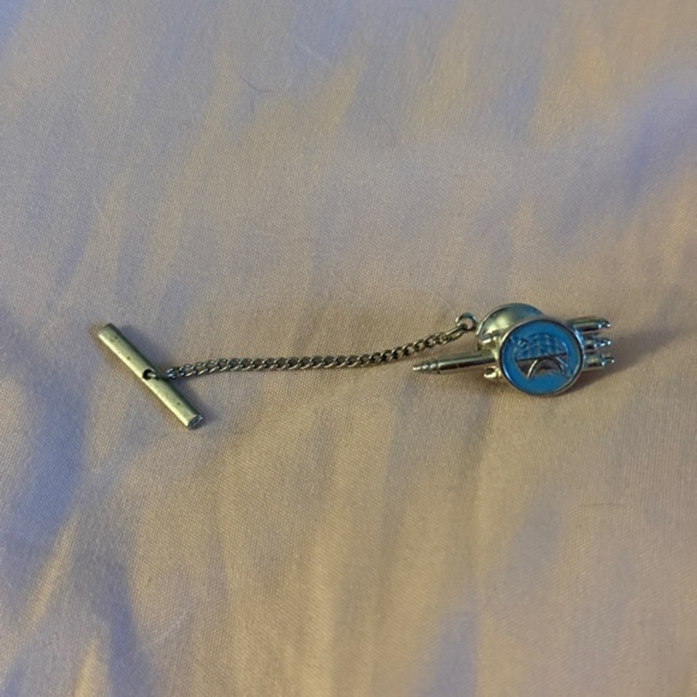 Silver Tie Tack with Chain